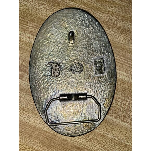 1992 Colorado Silver Star Oval Brass Belt Buckle Youth Judging Contest Winergy - Picture 3 of 6